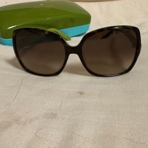 Kate Spade Tortoise Sunglasses with Green Case